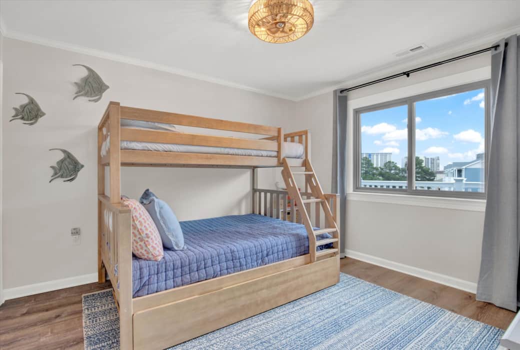 Bunk bed room- twin over full and a hideaway trundle