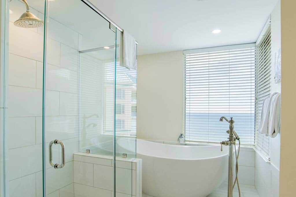 Private ensuite bath recently renovated. Stunning views from your soaker tub & spa shower. 
