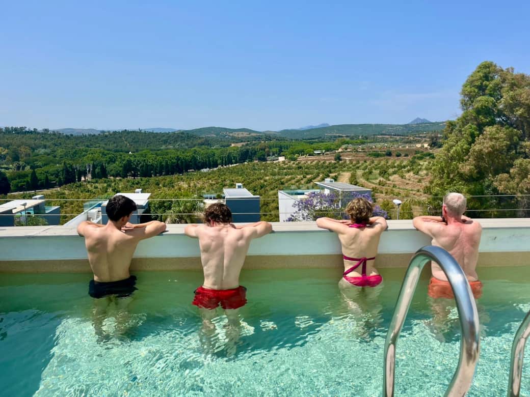 Enjoy the stunning view while you cool down in the rooftop pool