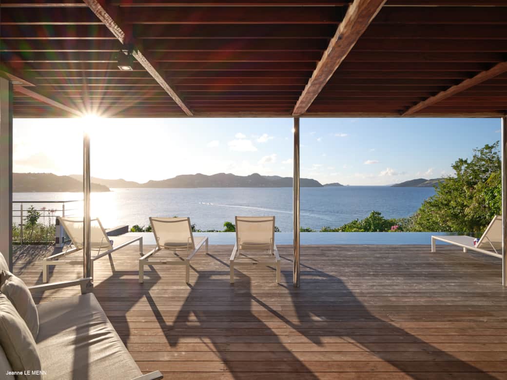 Beautiful sunsets bathing terrace of VIlla Pointe Milou