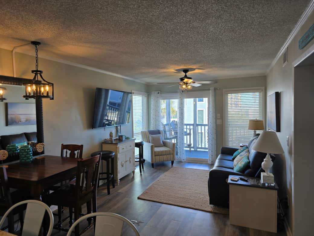 Living room with reclinable couch Living room with reclinable couch