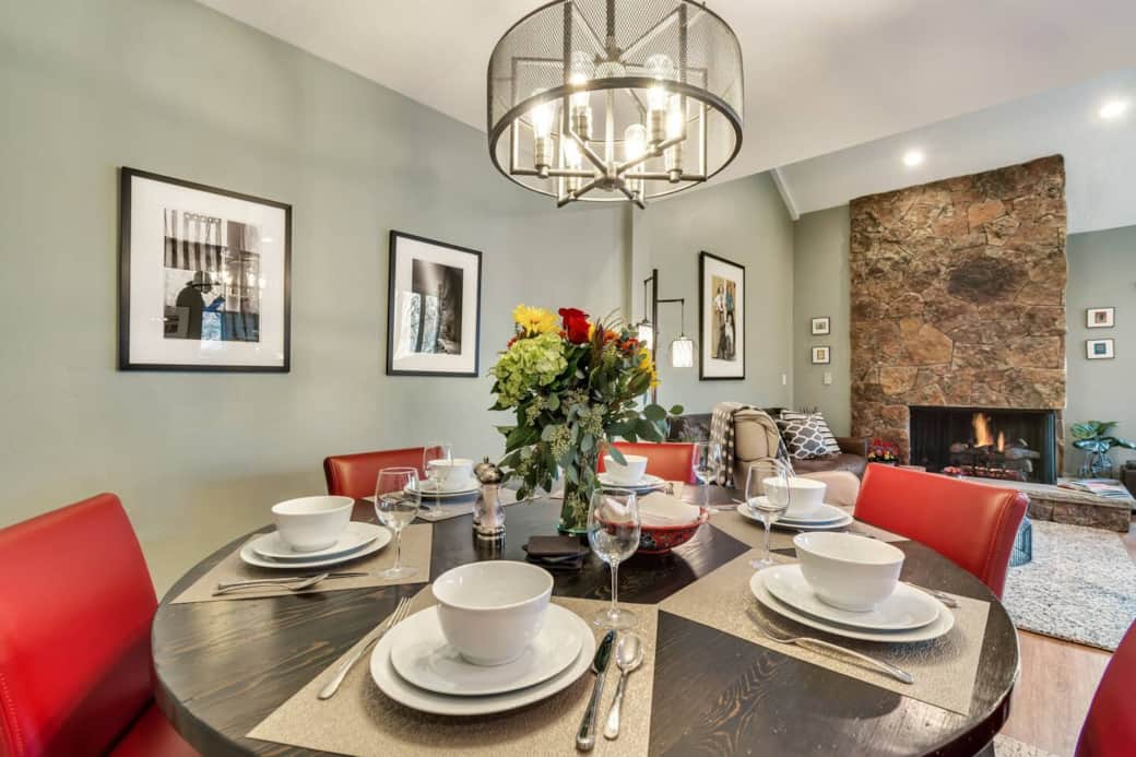 Custom dining table to enjoy your meals, and original art work throughout our home, including work by an internationally renowned photographer (and two other very good ones).