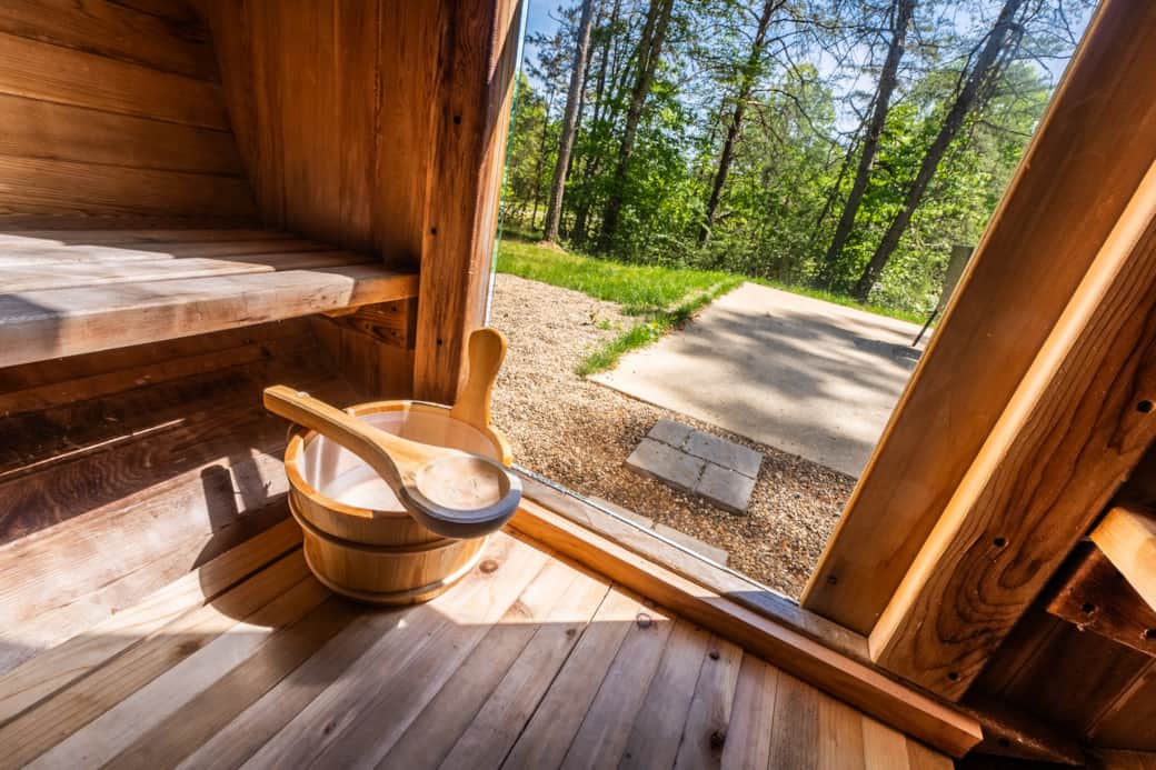 View from inside our Almost Heaven sauna