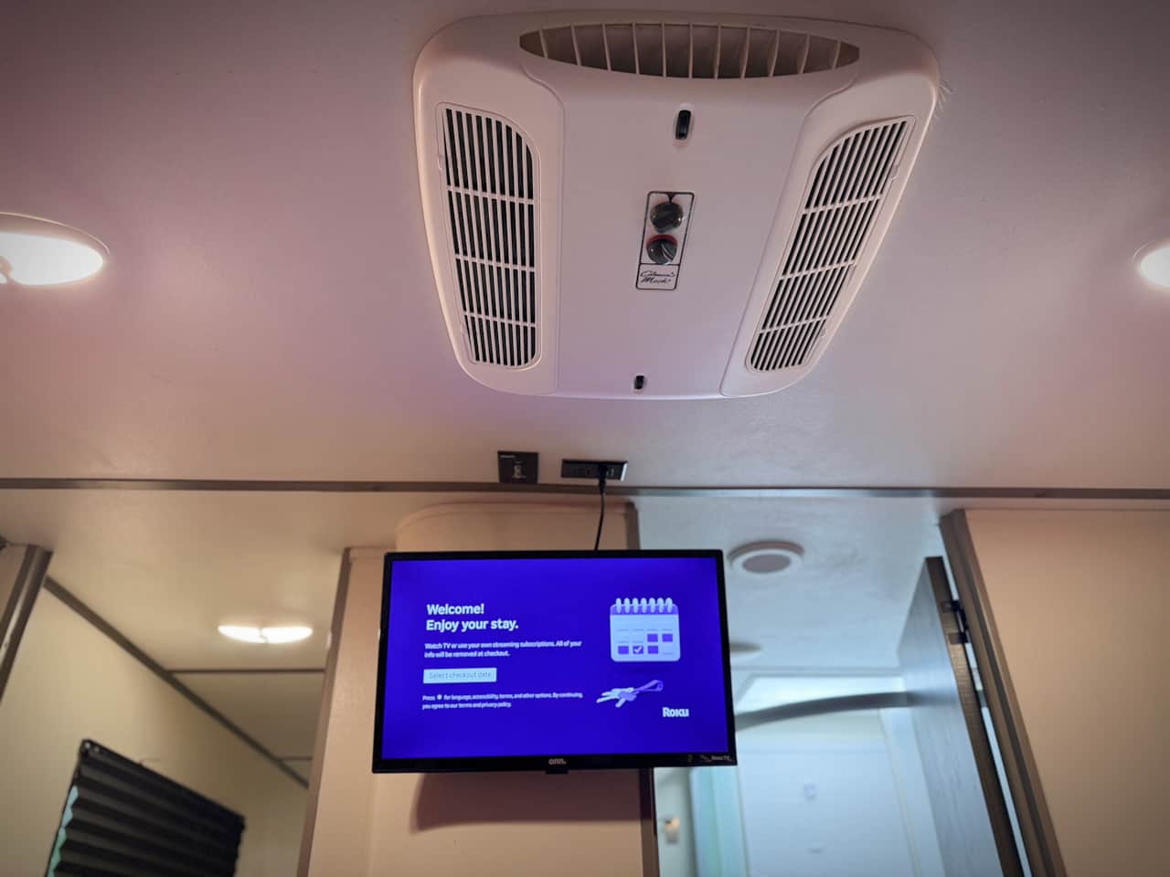 Primary Bedroom TV & Heating/Cooling Unit