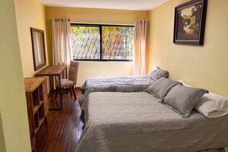 Comfortable beds, work desk, and storage for a productive and restful stay. Comfortable beds, work desk, and storage for a productive and restful stay.