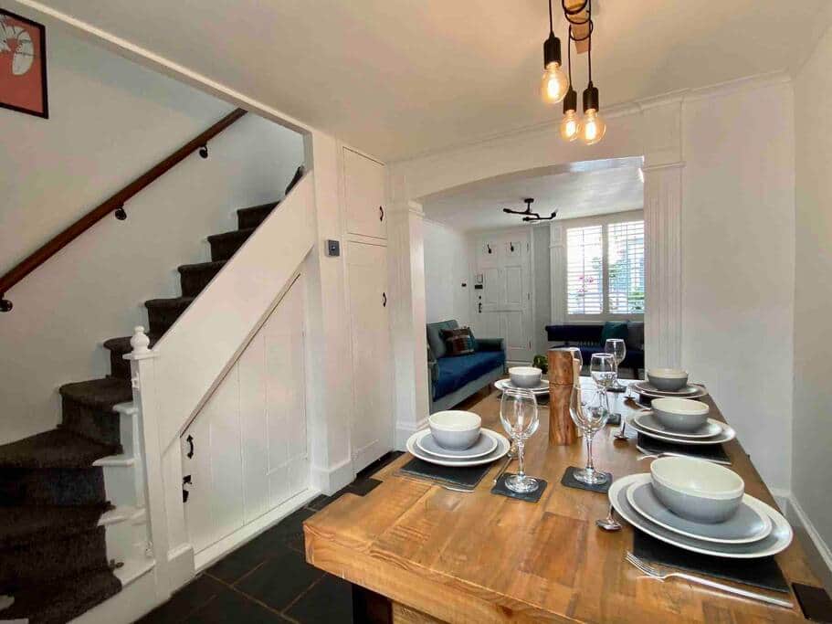 Dining area looking towards stair case - Stair gates available for those with children