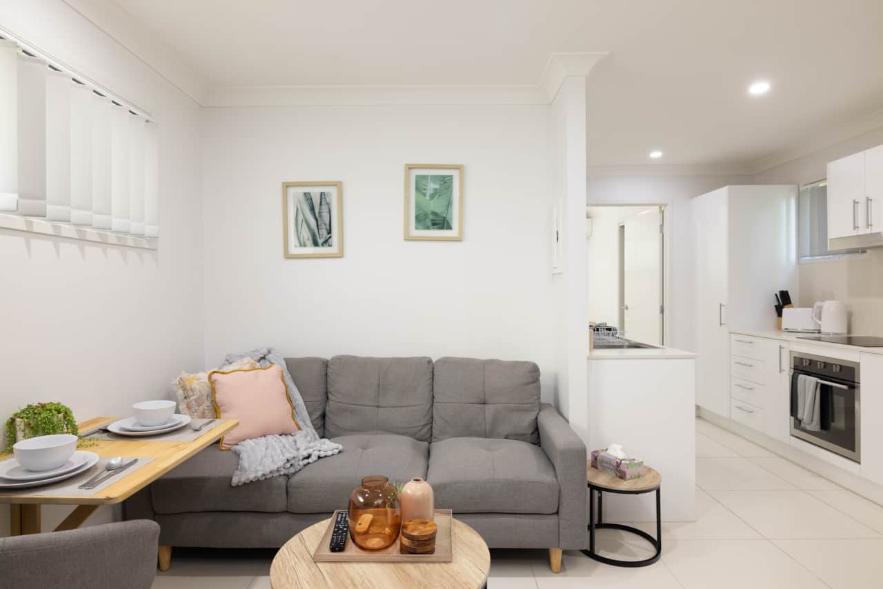 Living Area: Open living space with comfortable seating 
