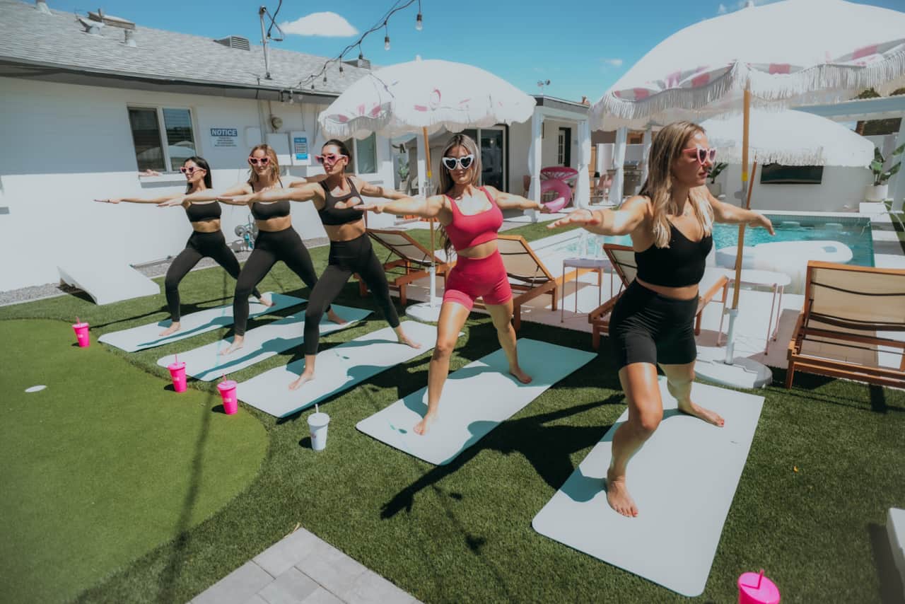 Yoga mats included!