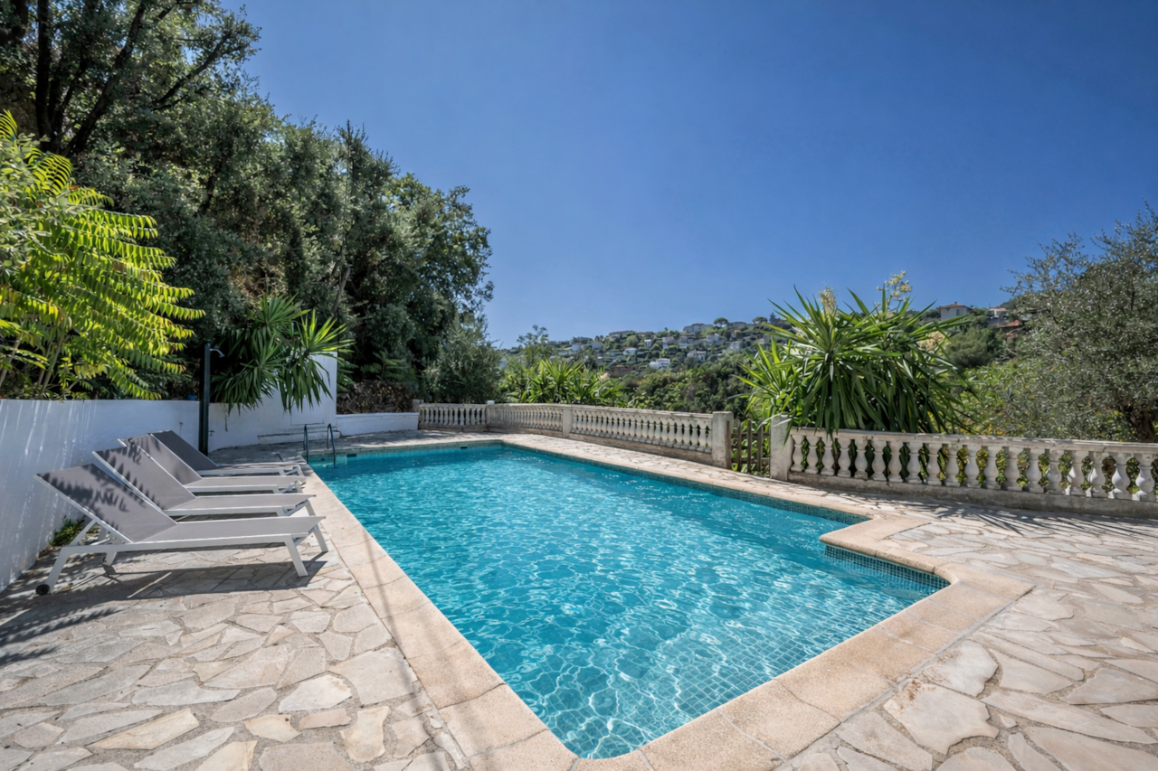 Sunny hillside pool retreat