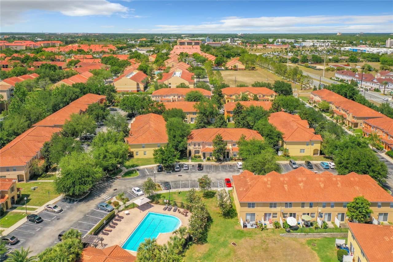 An aerial view of the Crestwynd Bay community