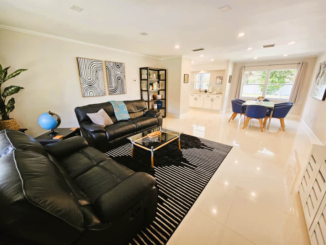 Living Room Flows into Dining Area for Open Concept Living