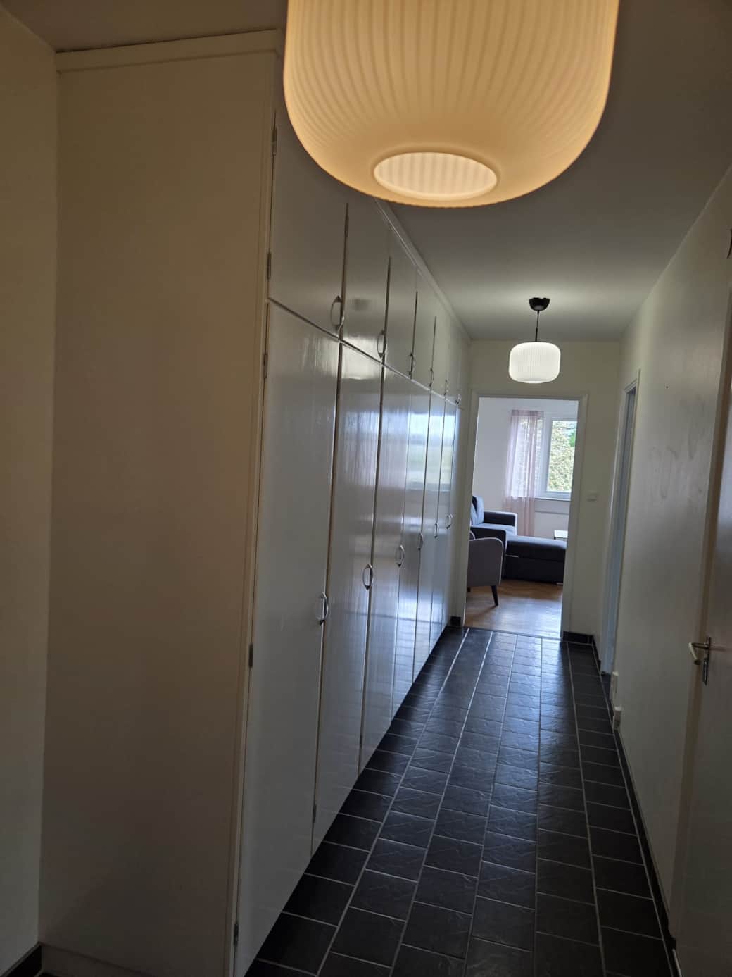 Hallway with spacious wardrobes