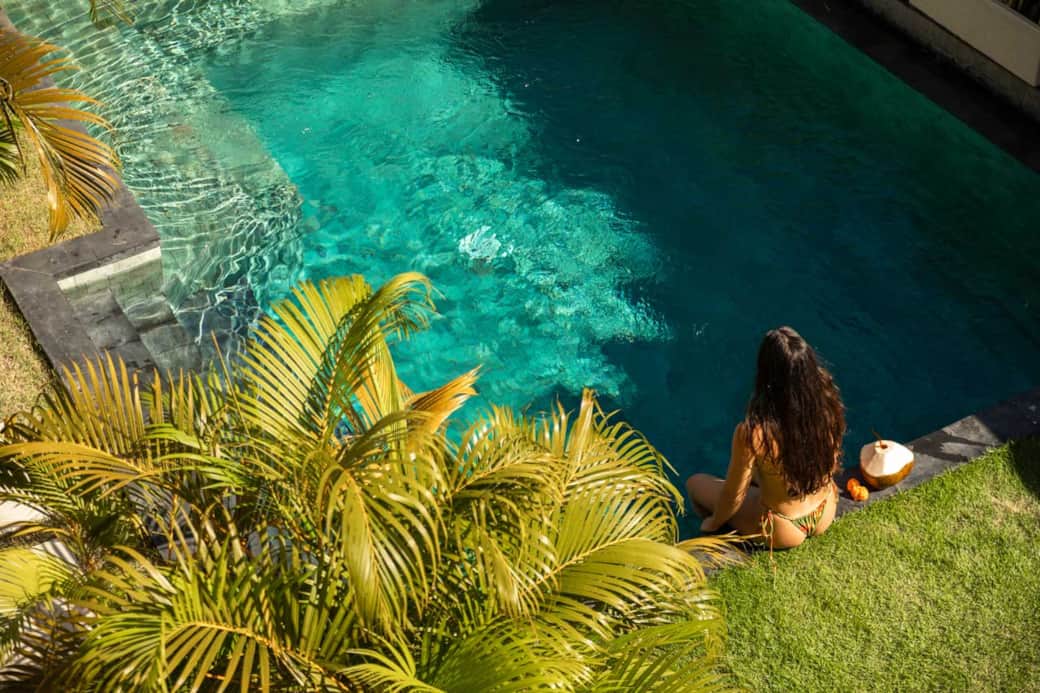 Enjoy the private garden and pool area