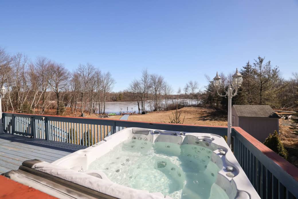 hot tub view on second deck