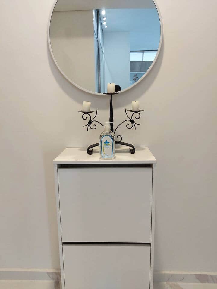 Inside the entrance there is a medical antiseptic gel, destroys the most common bacteria on the skin. Quickly dried, no sticky trace. Usage: Put small quantity of the gel on hands and rub for disinfecting. External use only! Inside the entrance there is a medical antiseptic gel, destroys the most common bacteria on the skin. Quickly dried, no sticky trace. Usage: Put small quantity of the gel on hands and rub for disinfecting. External use only!