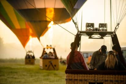 Hot air balloon flight over Hunter Valley vineyards