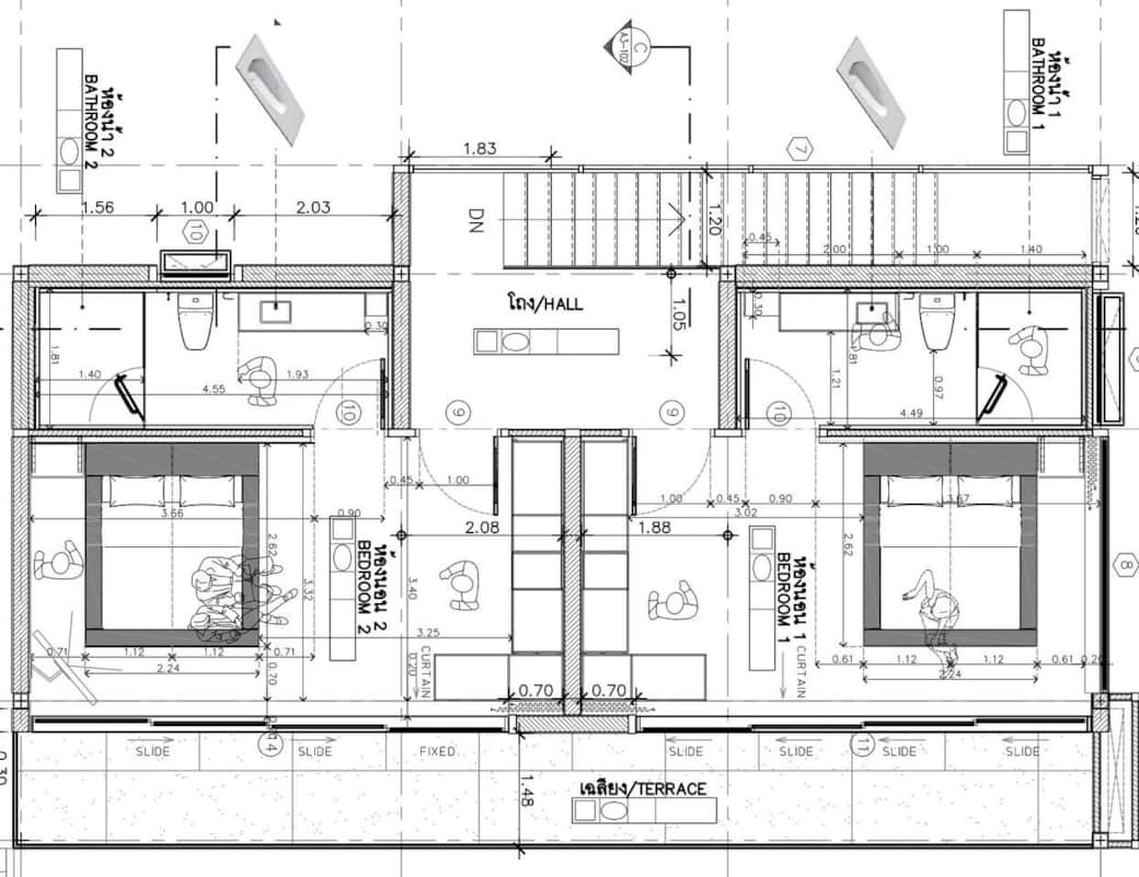 Level 2 : 2 Bedrooms with balcony, seaview
