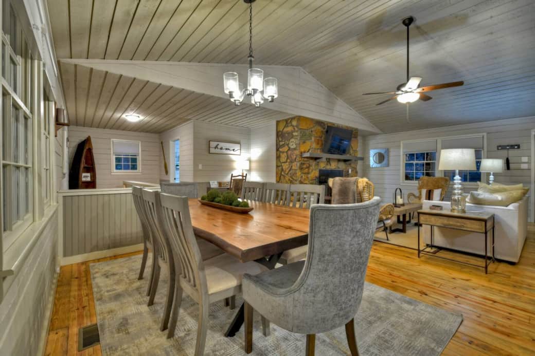 Living room and dining area
