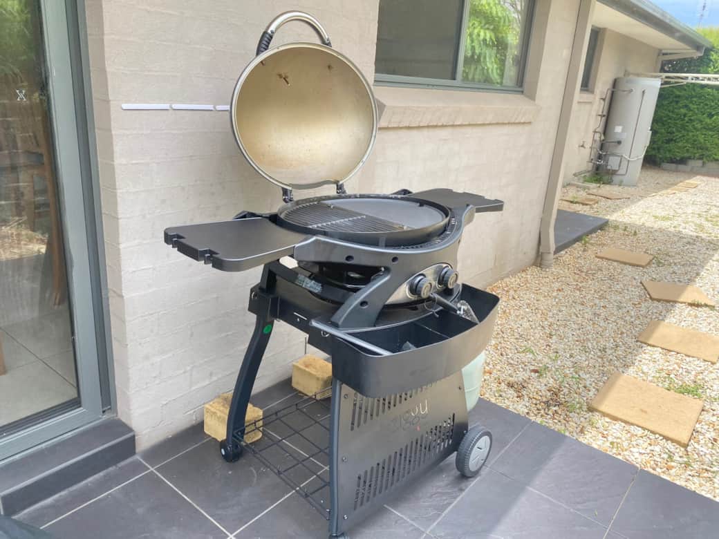 Gas BBQ on the patio ready for an outdoor dinner