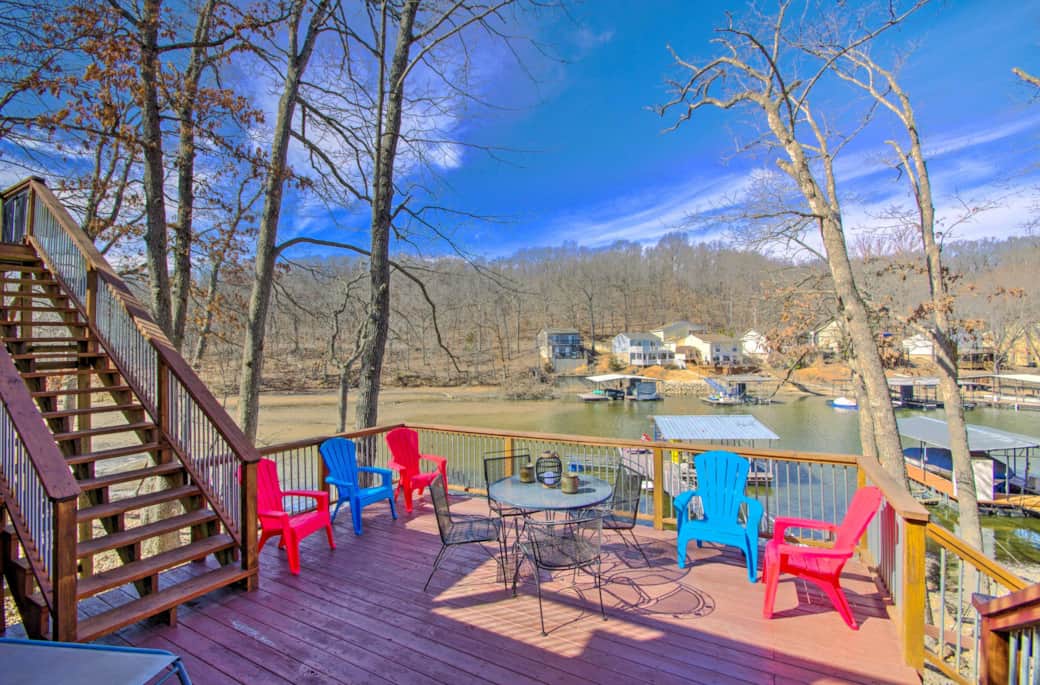 Enjoy your view of the cove from our bottom deck. 