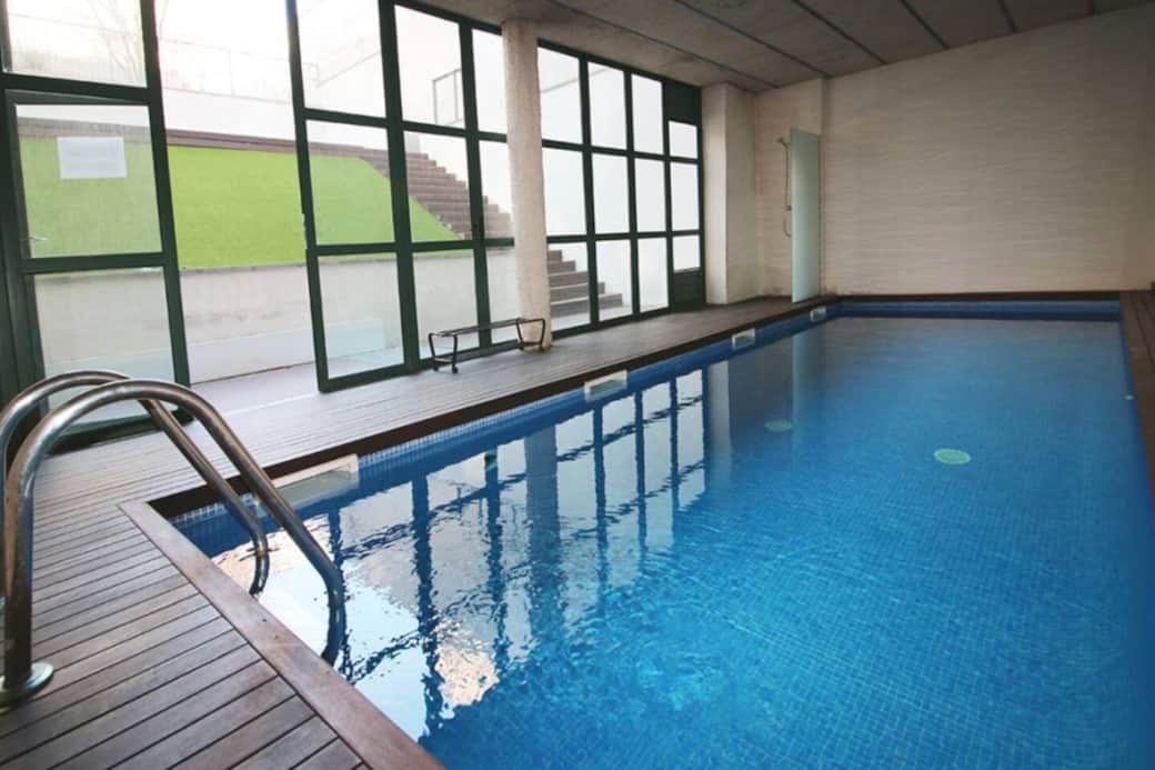 Indoor shared swimming pool is open from May to October.