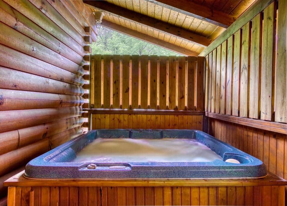 Hot tub on back deck. Hot tub on back deck.