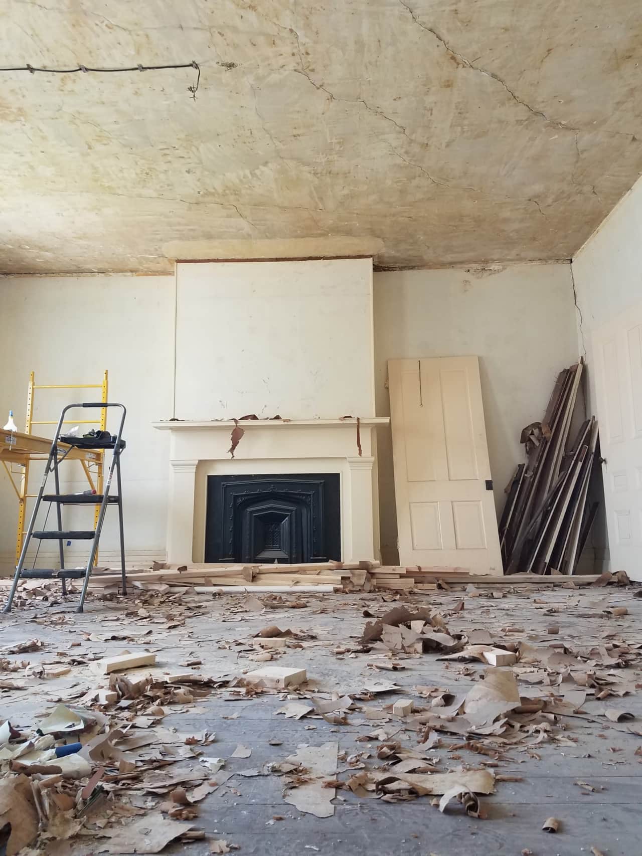 Removing paper off the ceiling