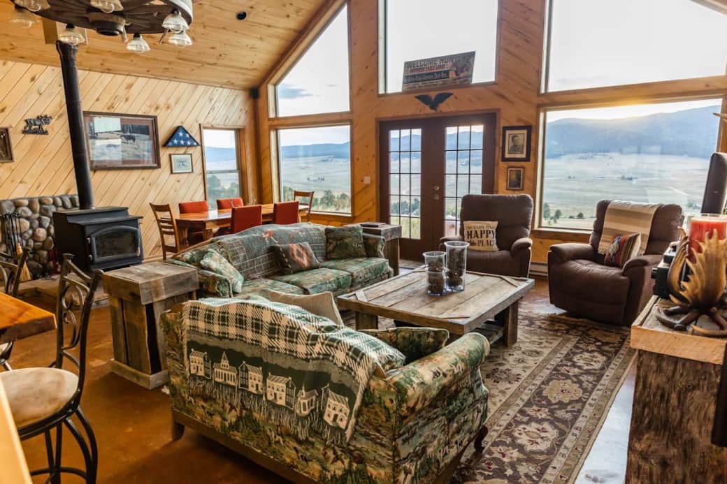 Floor to ceiling views of the Sangre de Cristo Mountains. Floor to ceiling views of the Sangre de Cristo Mountains.