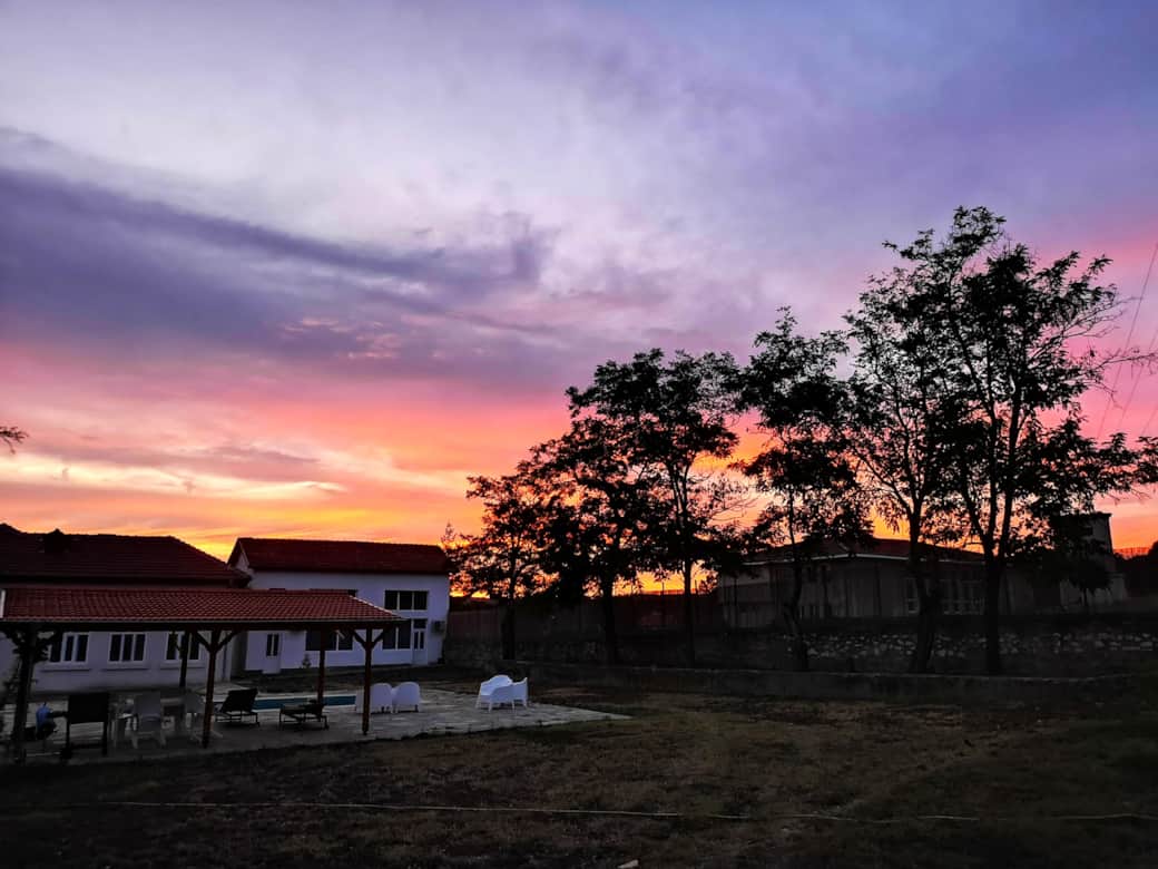 Sunset from the garden