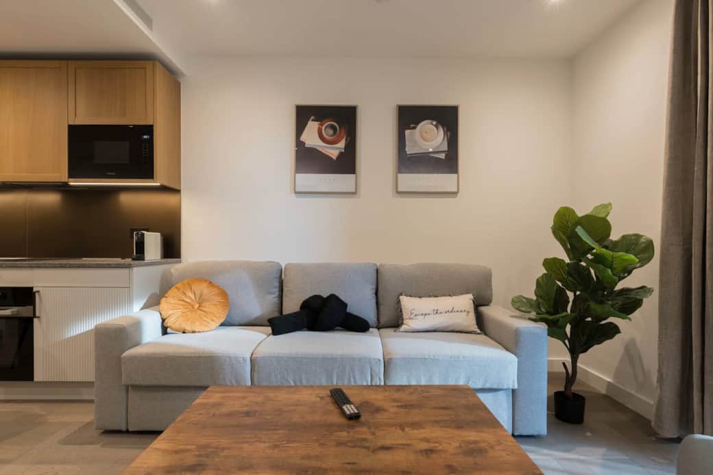 Living Room with double sofa bed for 2 people + 1 single sofa bed for 1 person
There is also balcony.

