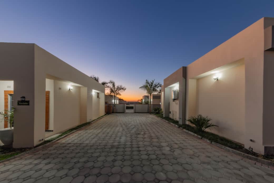 Secure courtyard with well-lit access to the units