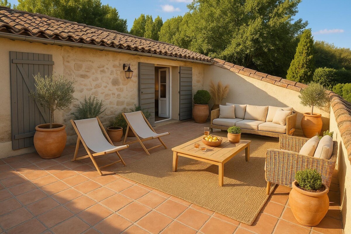 Provençal farmhouse & padel court swimming pool AC