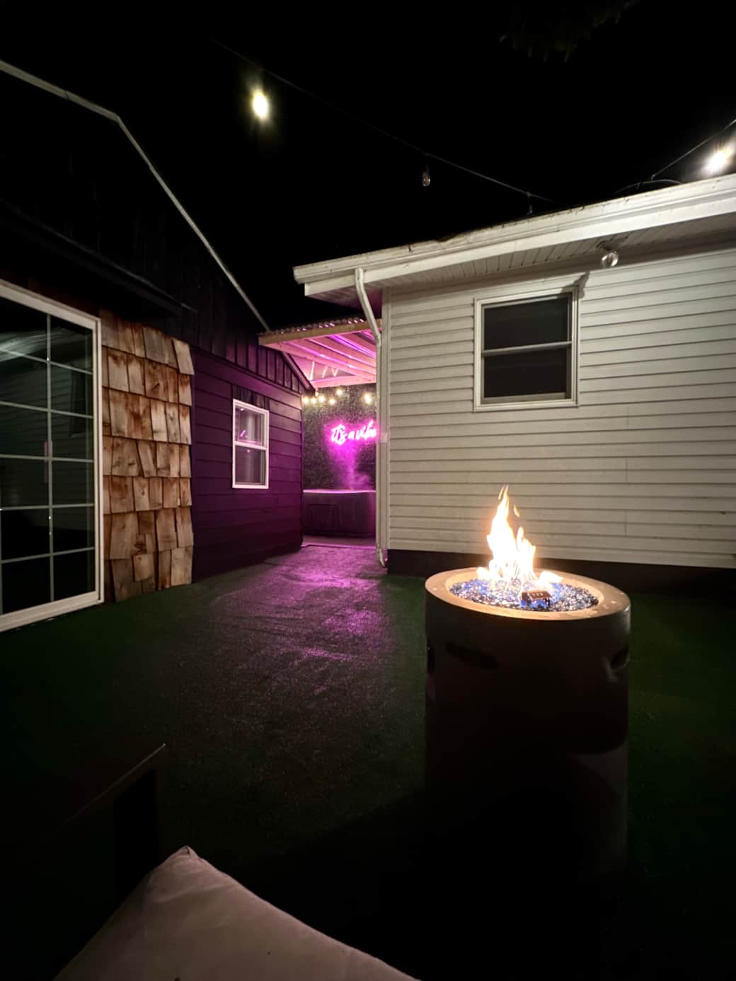 Fire pit and hot tub Fire pit and hot tub