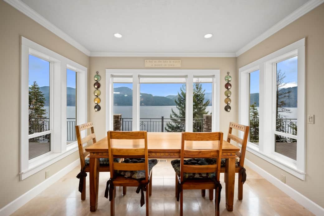 Dining room- kitchen is equipped with ample plates, cutlery, mugs, bowls...truly fully equipped