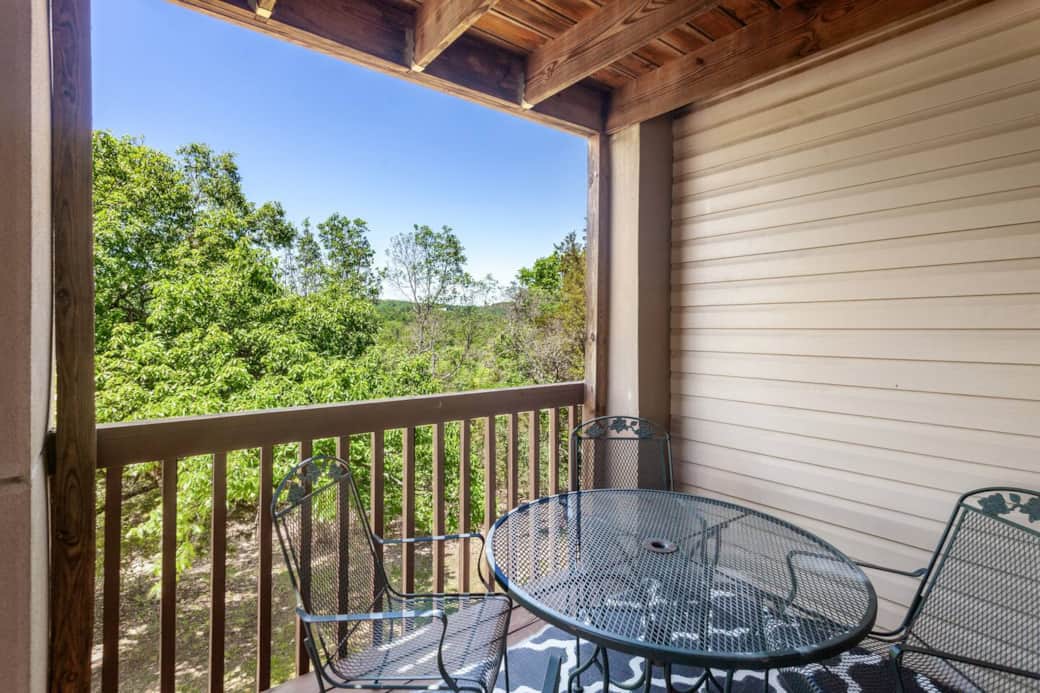 Comfortable back deck with plenty of seating.
