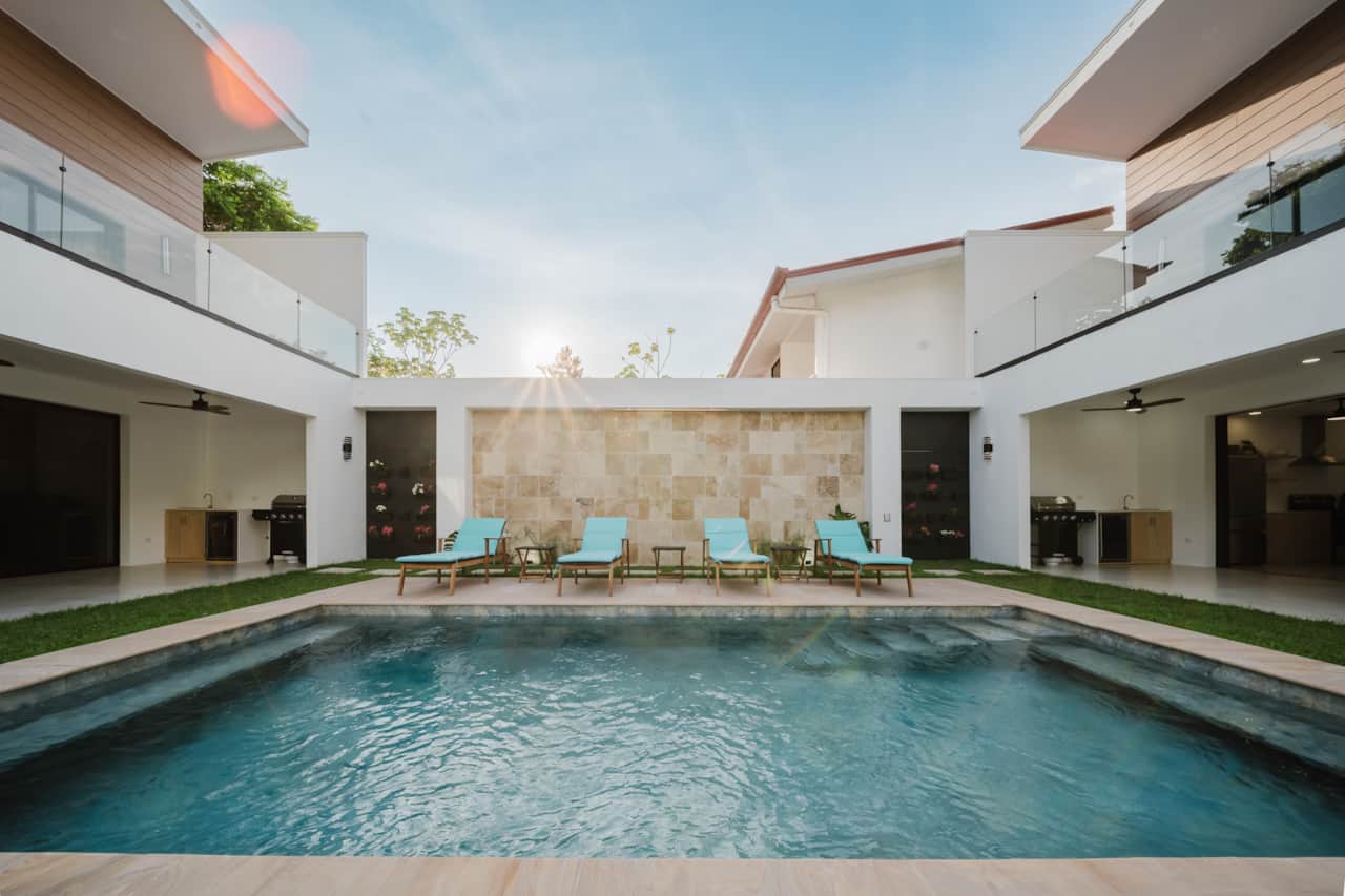 Front view of pool