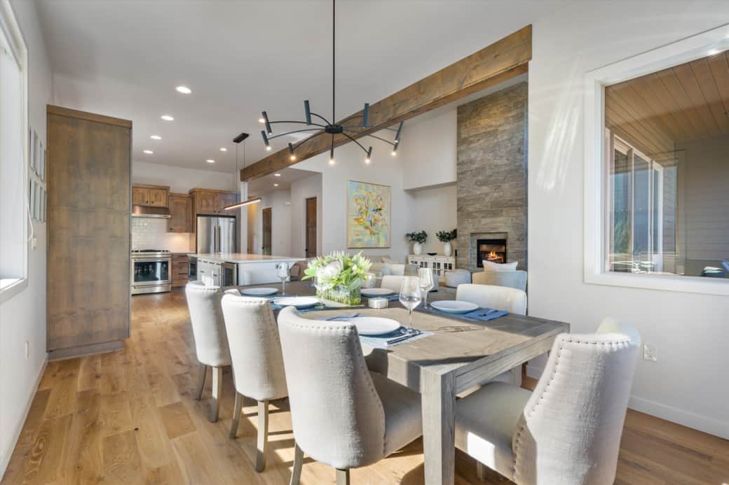 Enjoy a meal around our dining table for 8