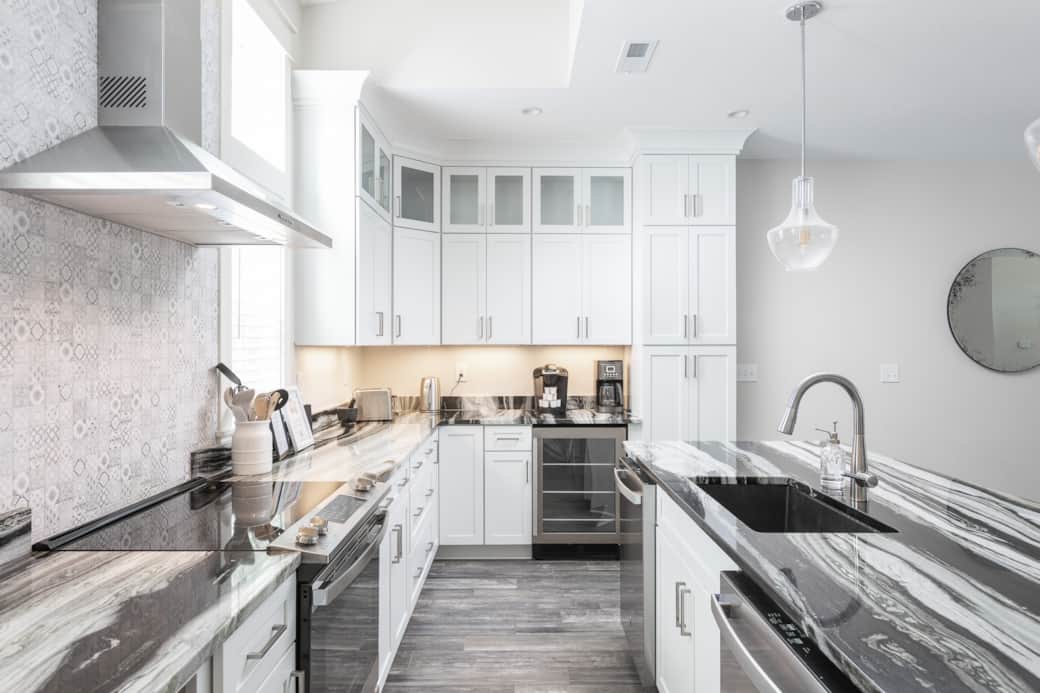 That house behind kitchen counter