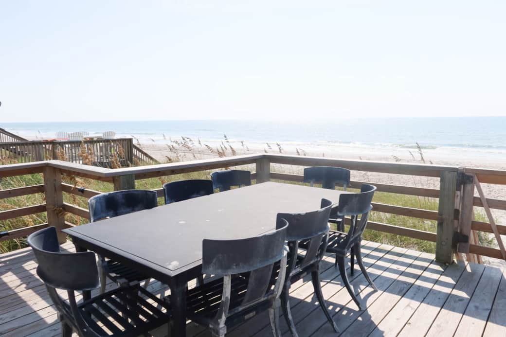 Enjoy your morning coffee on the deck with oceanfront views.