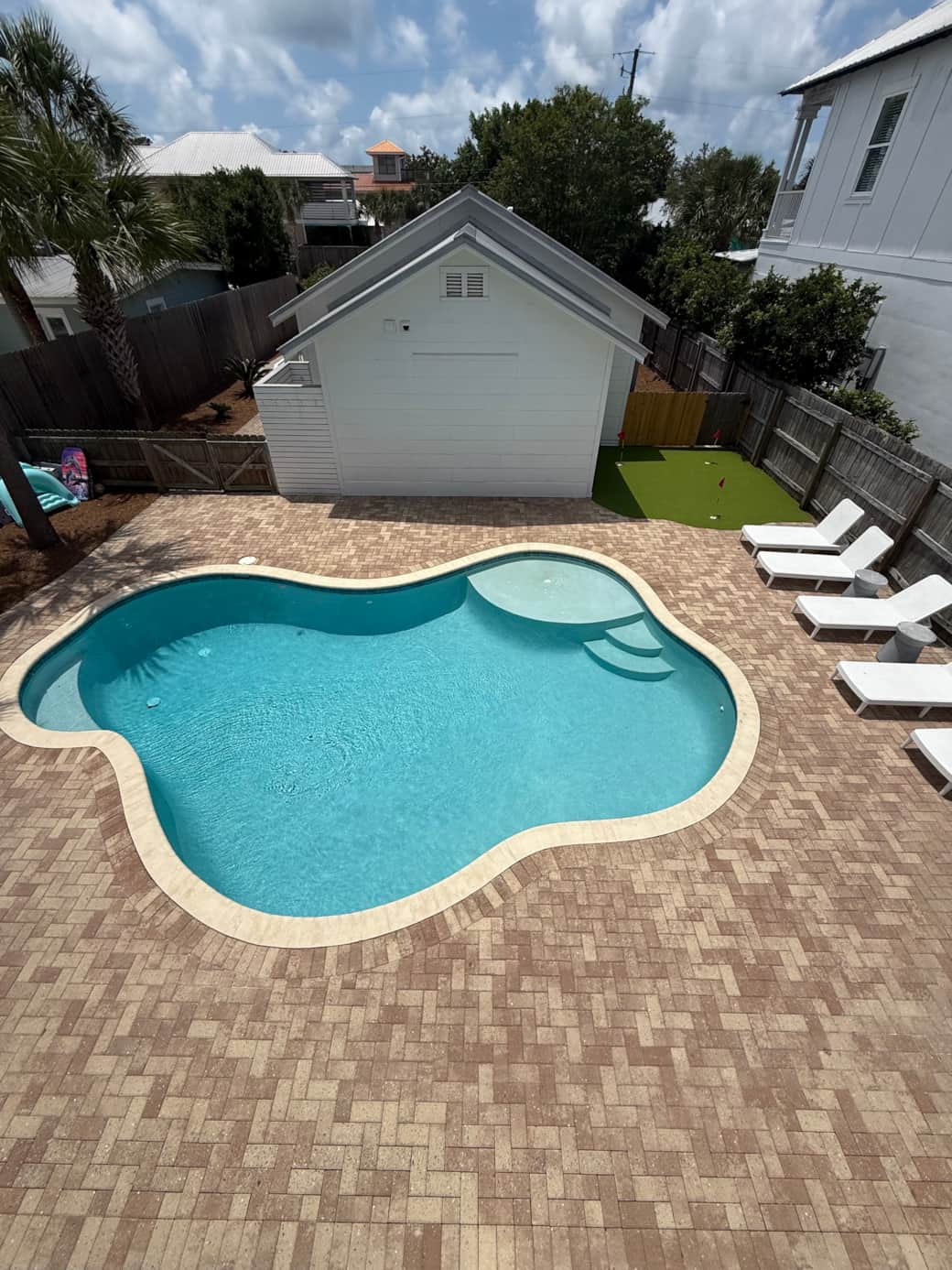 Pool Patio / Putting Green Aerial