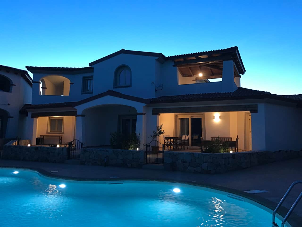 Front view at sunset