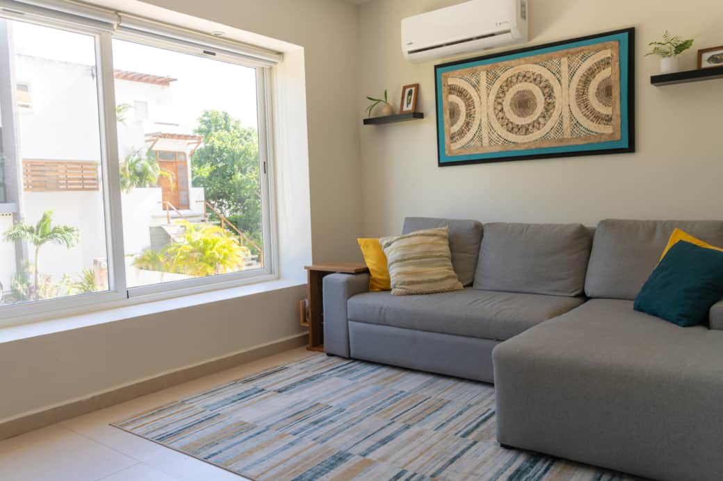 TV Room with street view