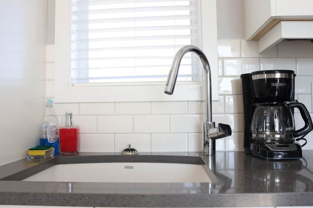 High end grohe faucet, deep blanco sink and tons of natural light