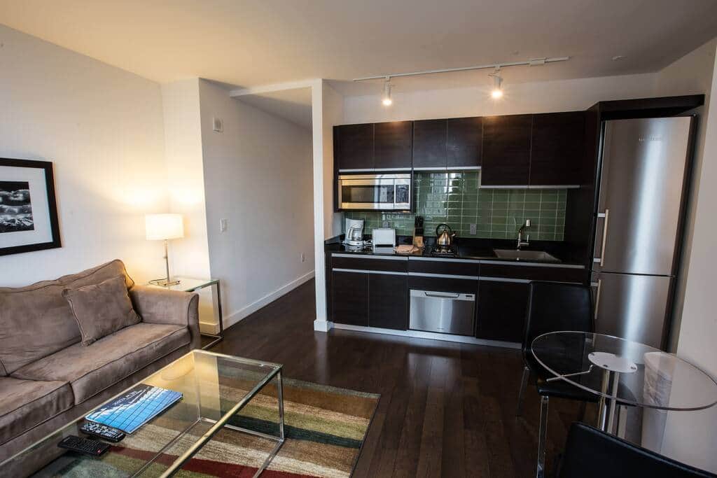 Living room with kitchen