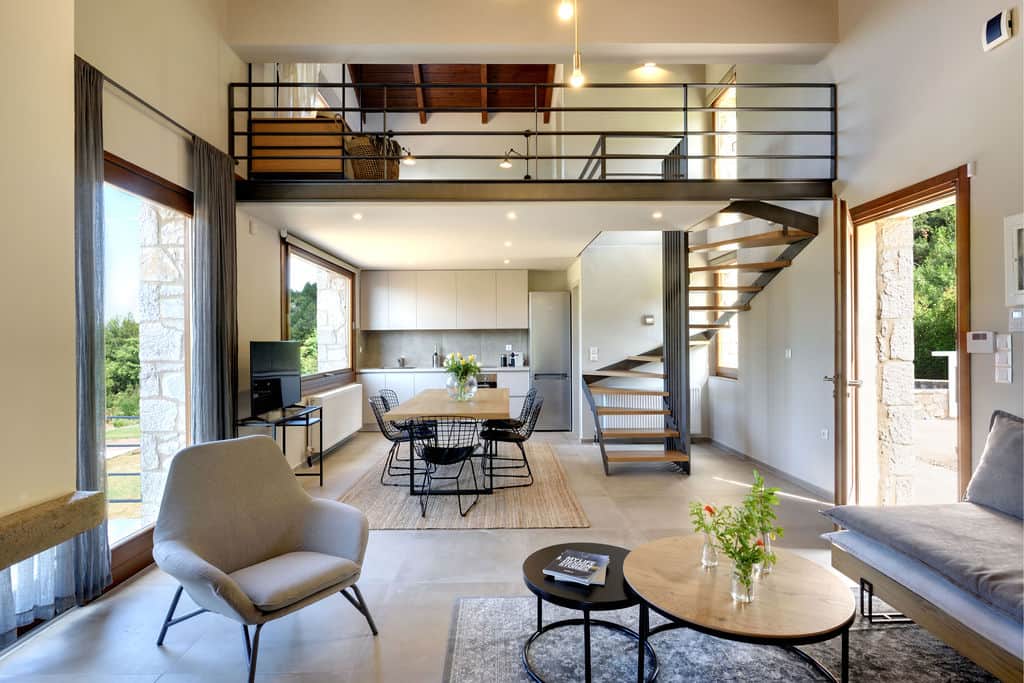 Interior View of the Kitchen and Loft