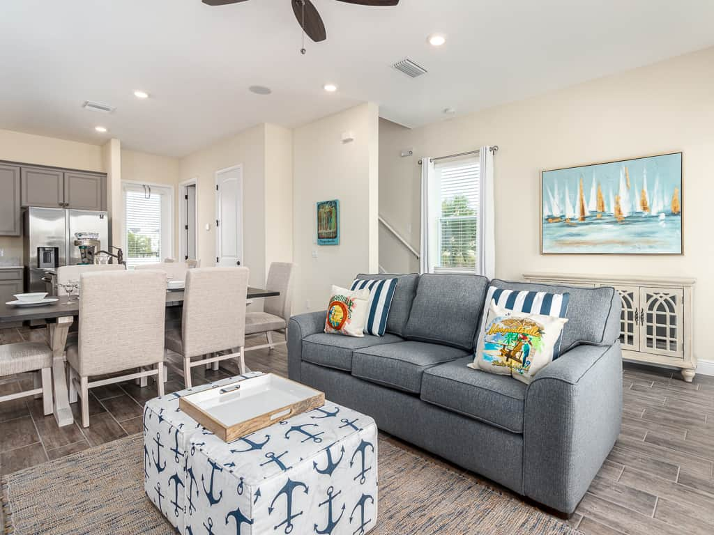 Living room with the sleeper sofa.