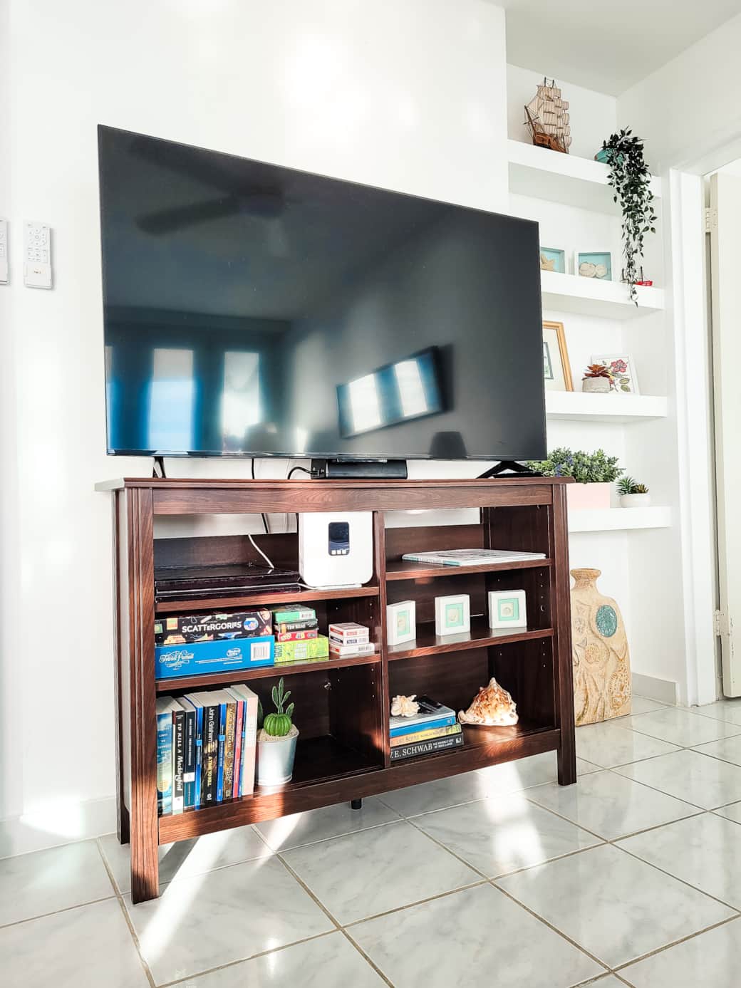 Big TV with Books and Games