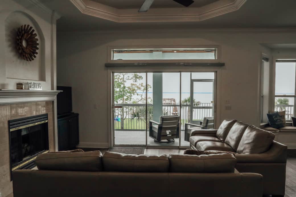 Living room view of bay