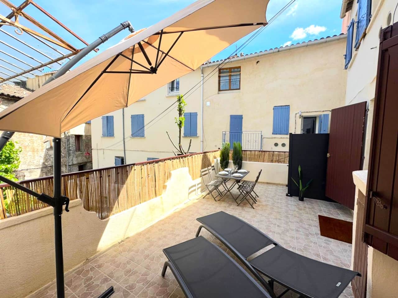 Terrace, sun lounger, parasol