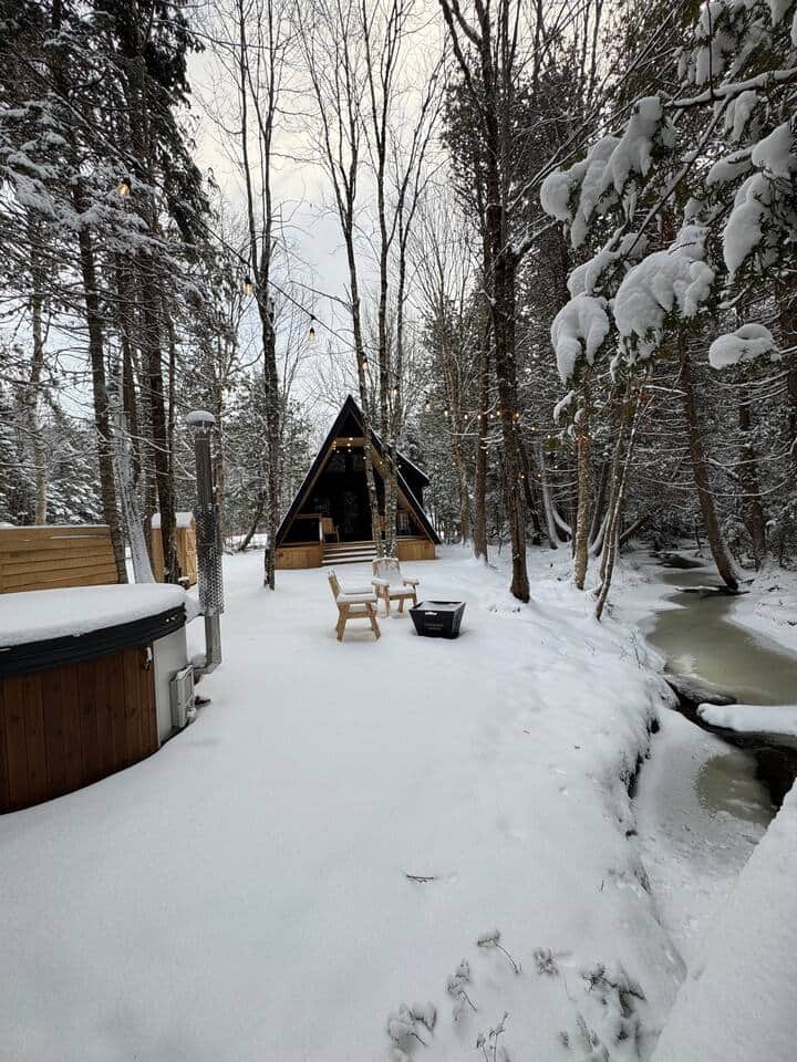 Streamside wood fired hot tub Streamside wood fired hot tub